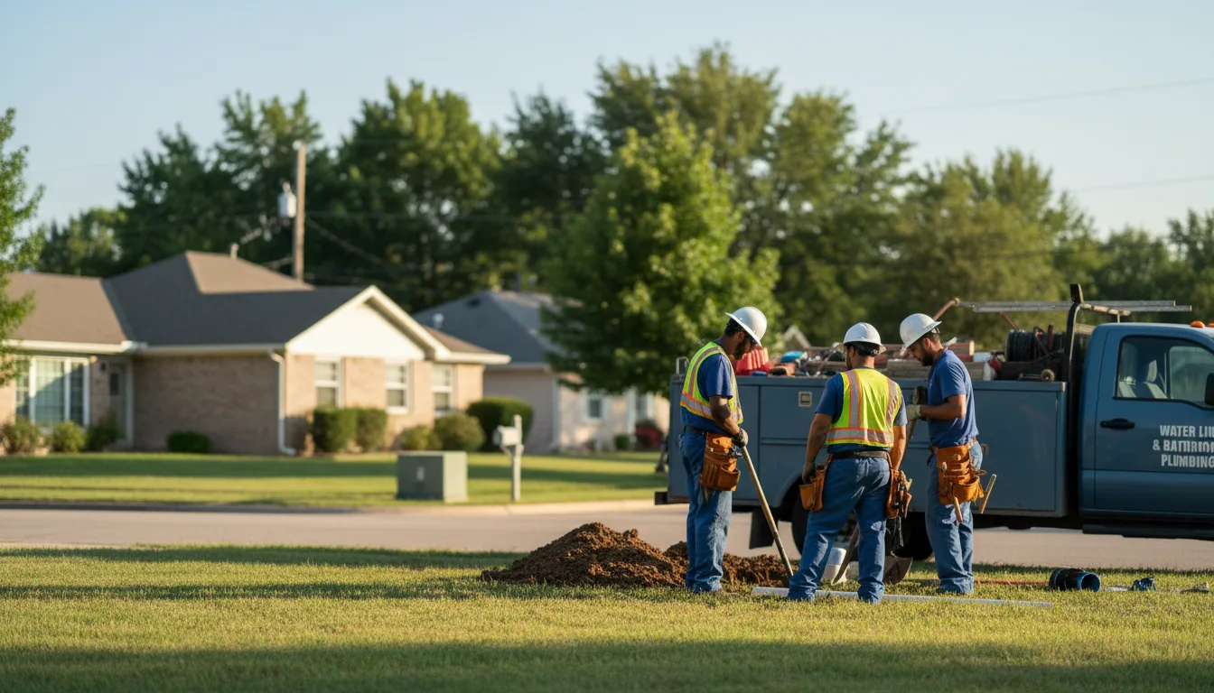 Residential water line and bathroom plumbing service in Mason City, IA